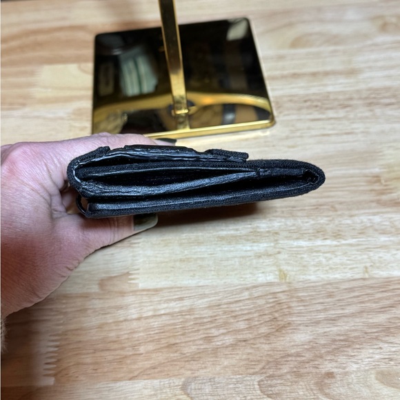 Black Gucci Canvas Wallet with Gold Horsebit - Picture 4 of 10